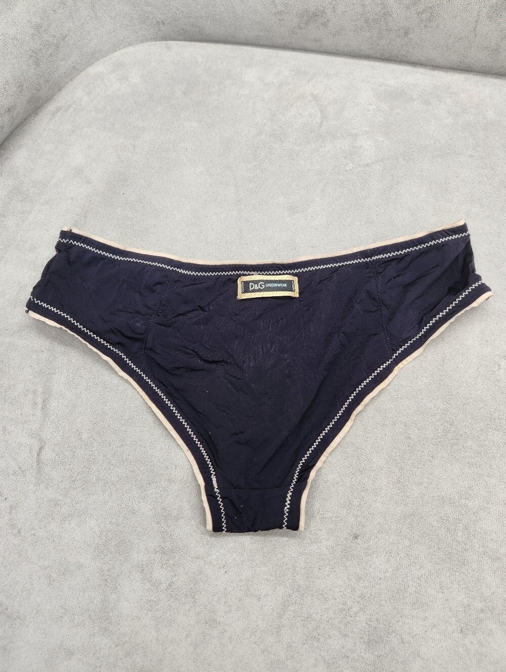 Vintage Y2K Dolce & Gabanna D&G Panties S Black Logo Brazilian Thong Made Italy